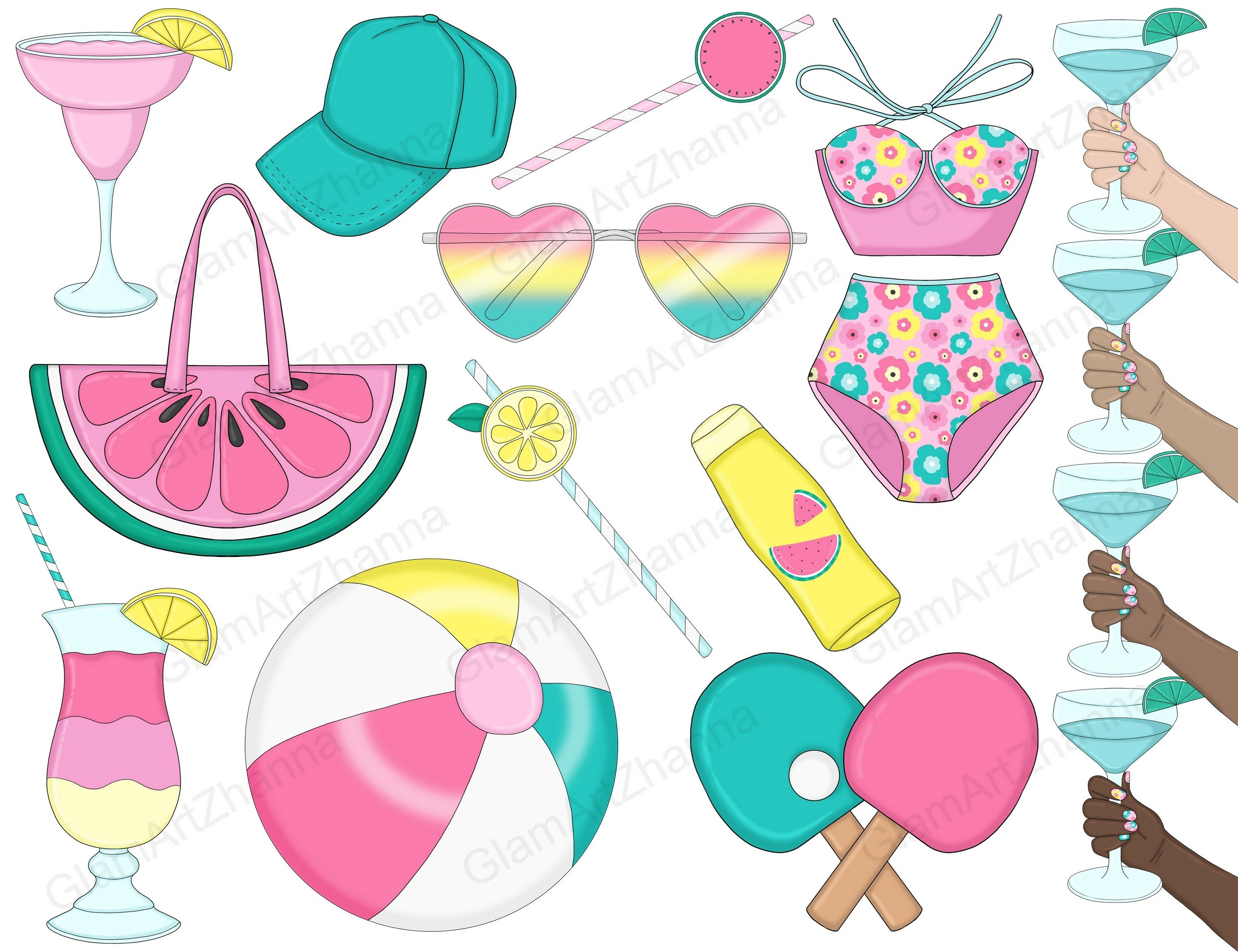 Pool Clipart Bundle Swimming Illustration