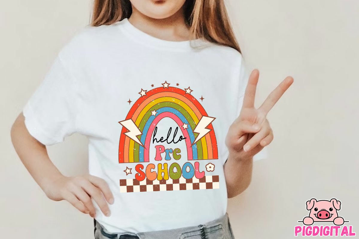 レディースファッション Preschool Boho Rainbow Hello Preschool Rainbow Teachers T-Shirt Amazon.com: Boho Rainbow Hello Kindergarten First Day Of