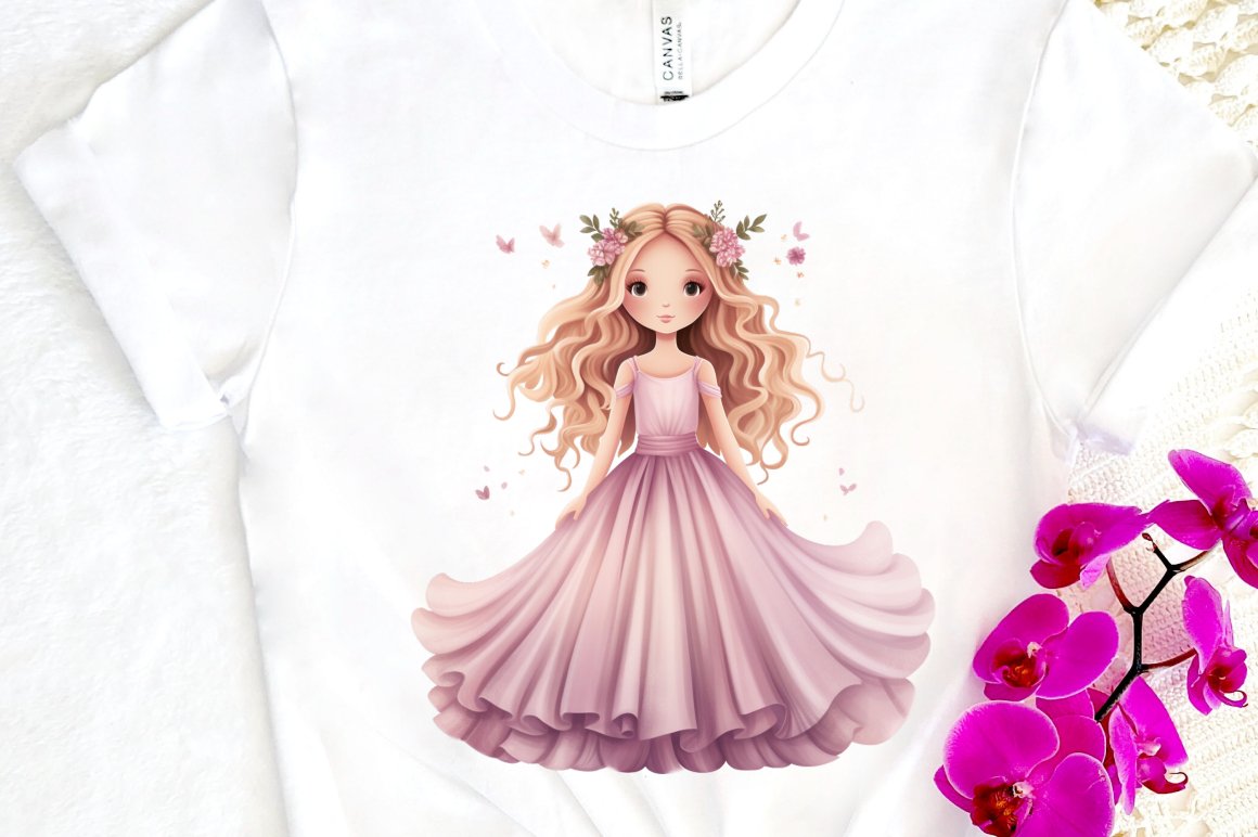 green emerald velvet dress Pretty Fairy Dress Clipart Bundle