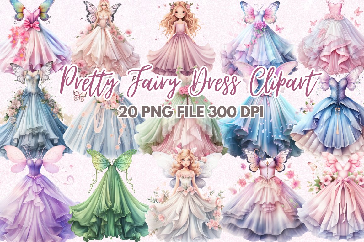 fairy dress clipart 16 PNG Fairy Dress Clipart, Watercolor Gown Fashion Illustration Wedding