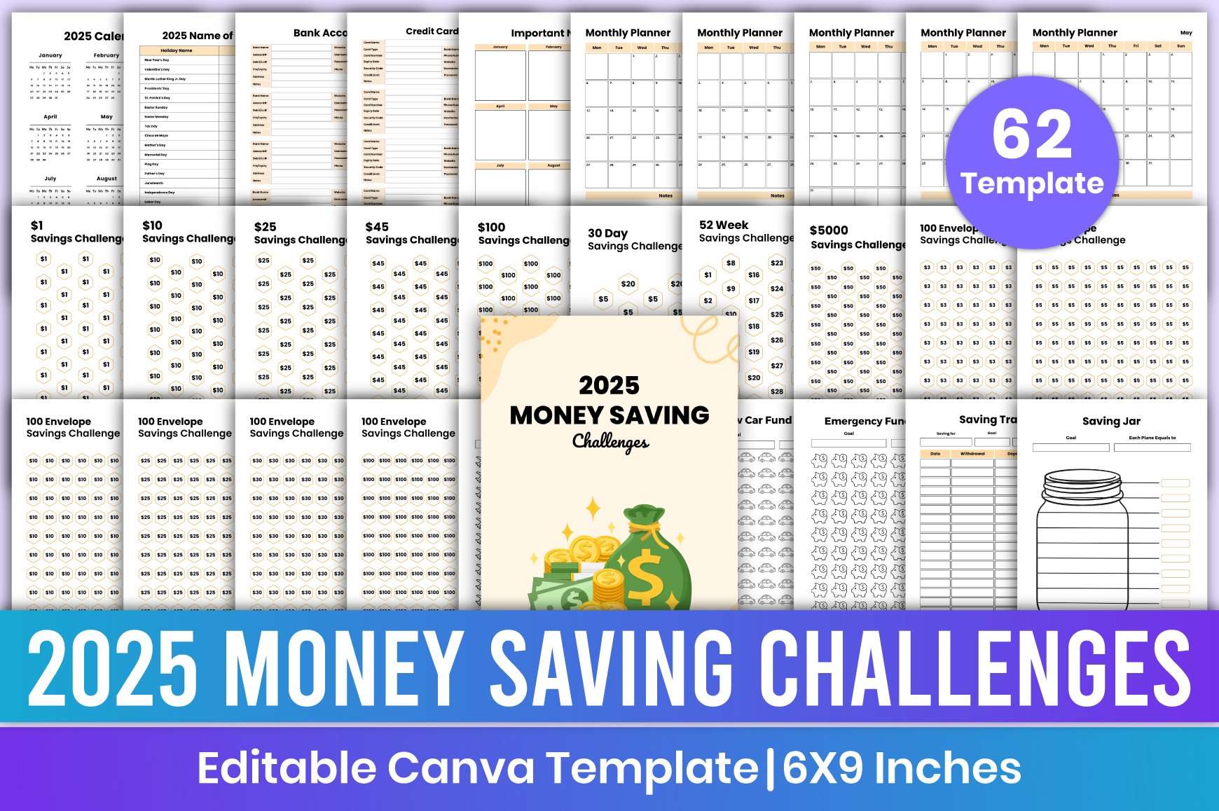 2025 Money Saving Challenges Bundle Canva Template 2025-money-saving-challenges-bundle-canva-template