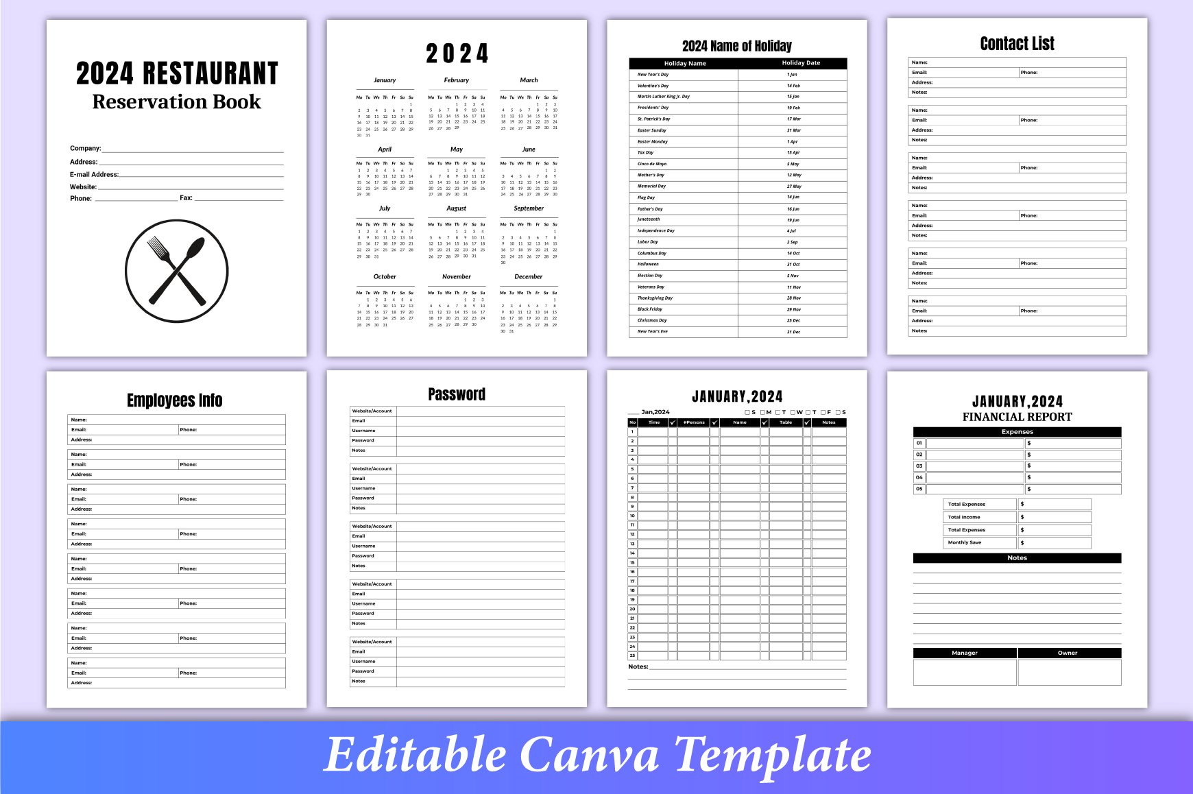 editable-2024-restaurant-reservation-book-365-days