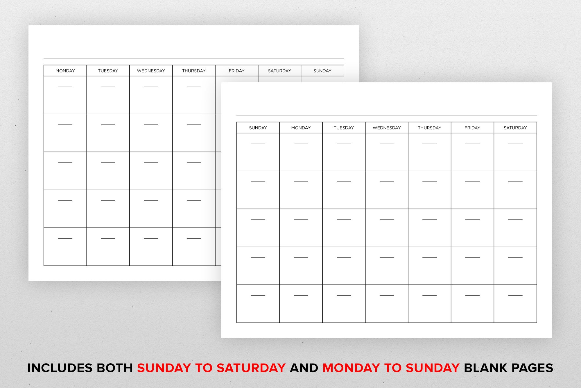 8.5x11 Inch Blank Calendar (2663668)