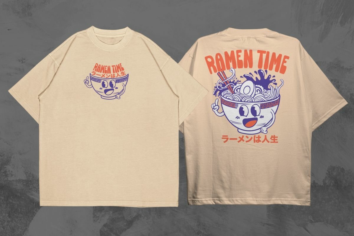 Camiseta Springfield Ramen Vase Graphic Para Hombre - Algodón, Manga Corta, Estampado Con Volumen