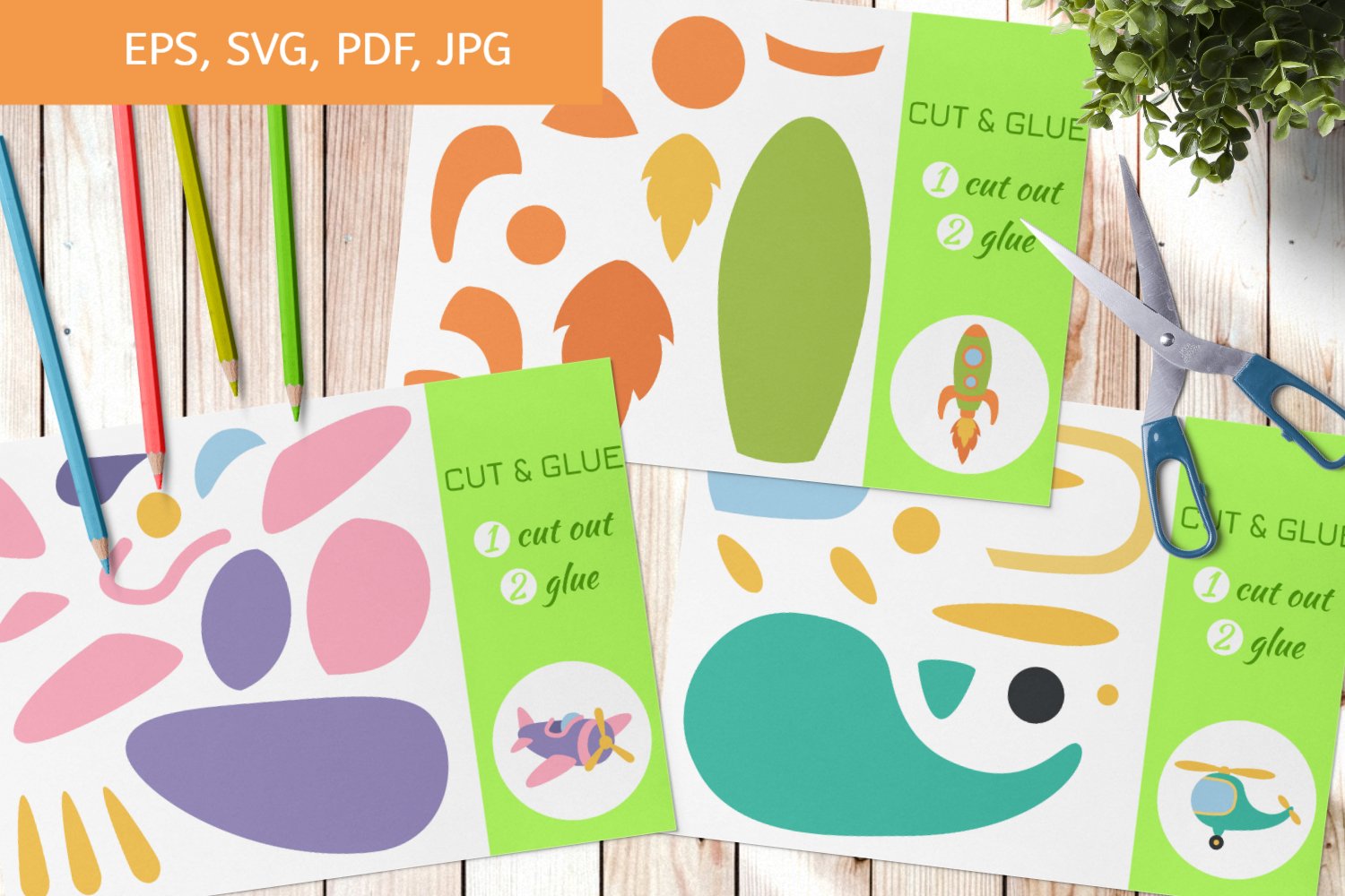 Cut and Glue Printable Toddler Activities, (1432957)