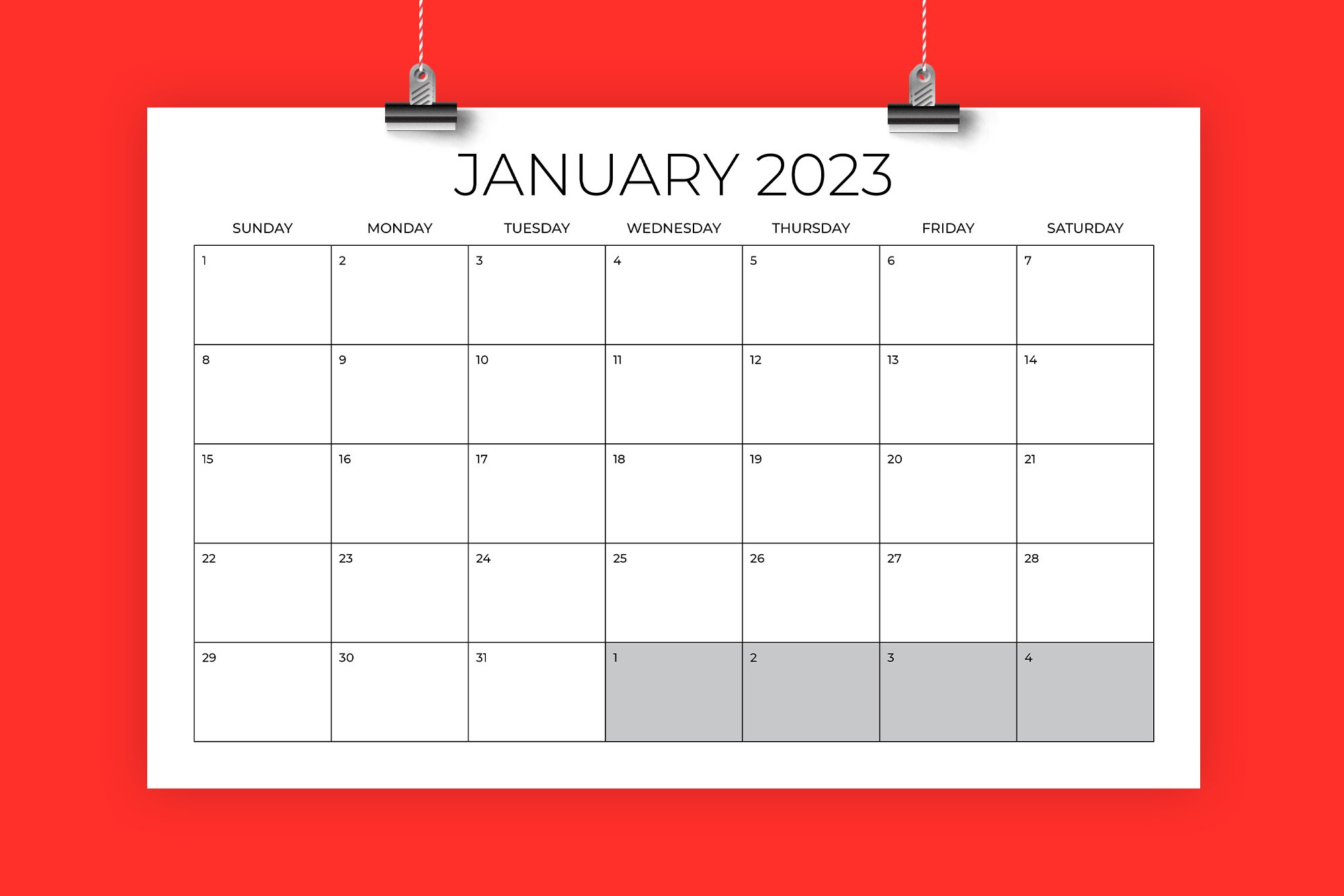 2023 11 x 17 Inch Calendar Template (1722702)