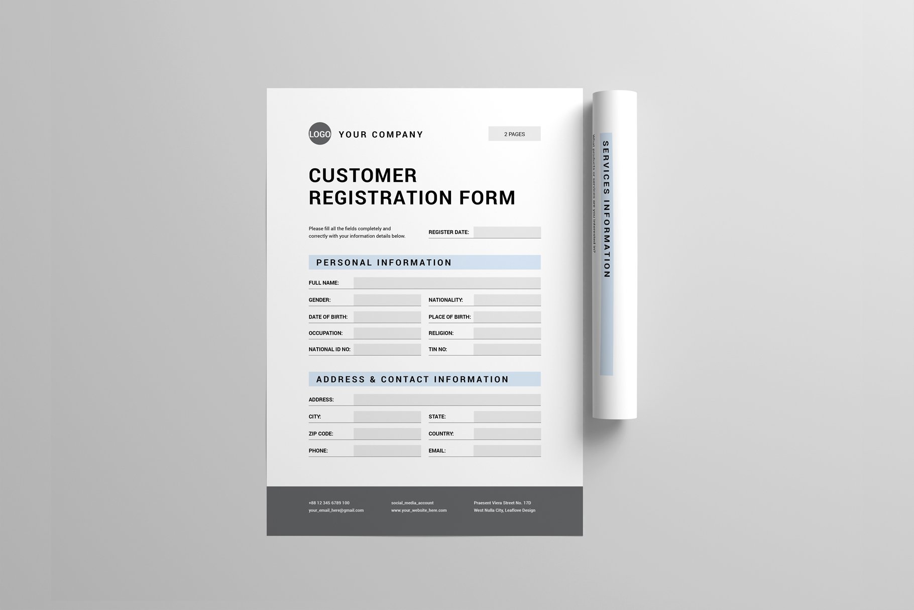 Customer Registration Form Template
