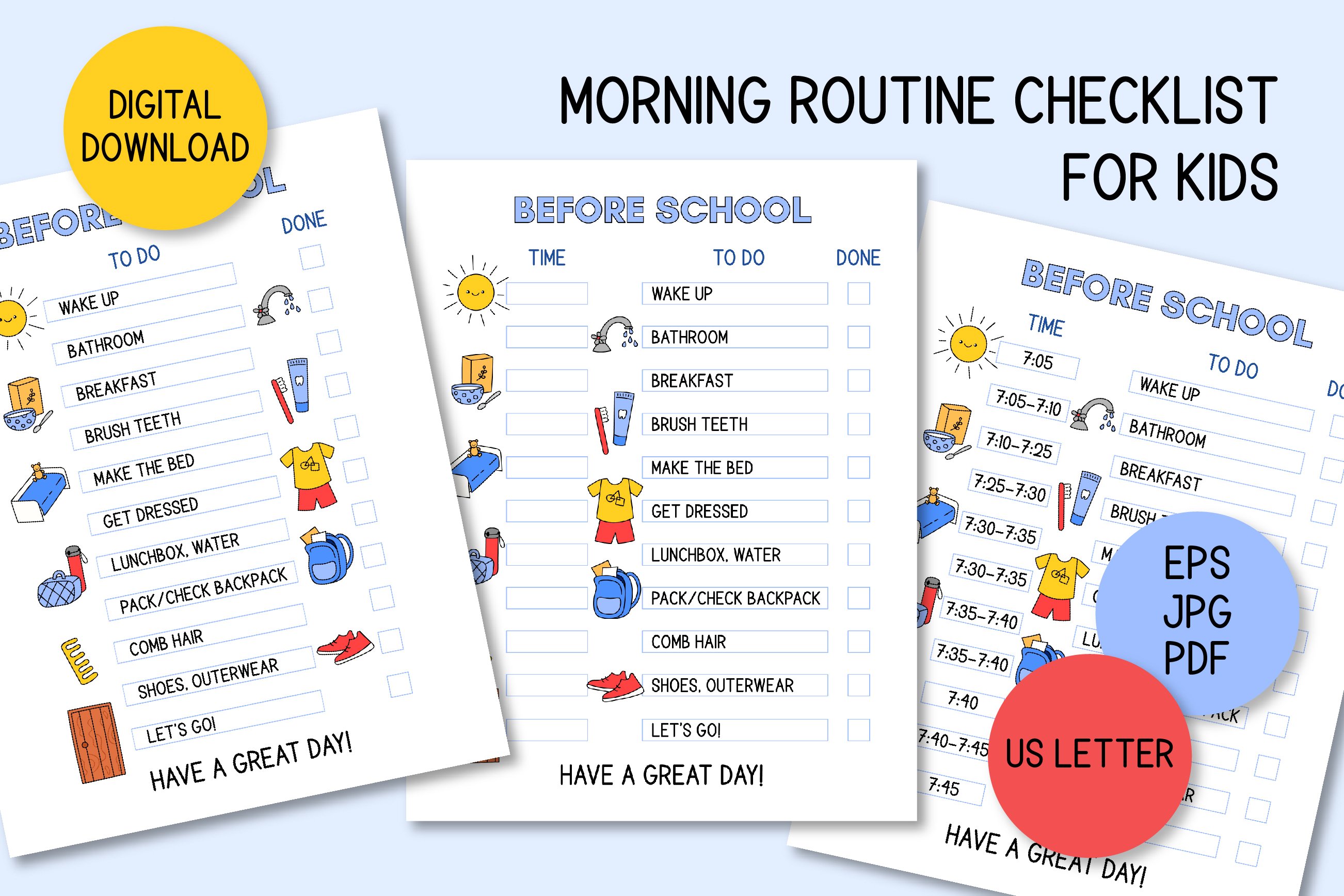 Free Printable Morning Routine Chart For Kids - Infoupdate.org