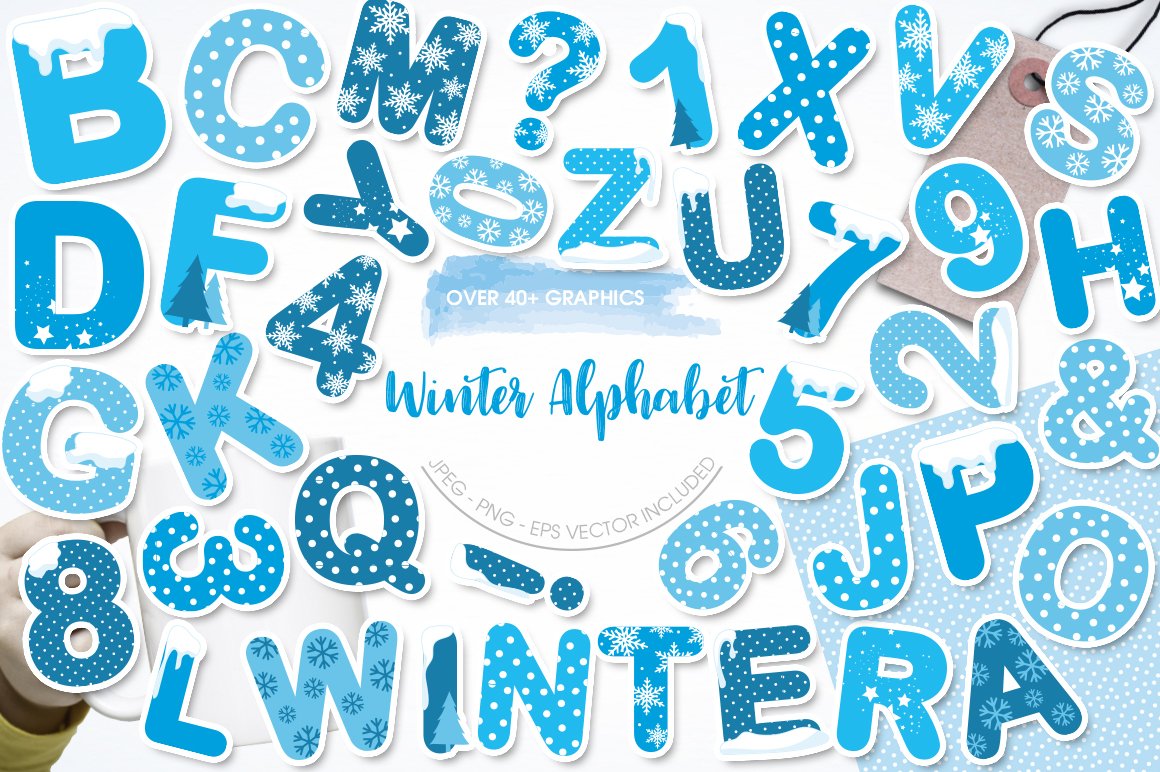 winter-alphabet-graphic-illustration-sublimation for Free Printable Winter Alphabet Letters Winter Alphabet Graphic & Illustration - Sublimation for Free Printable Winter Alphabet Letters