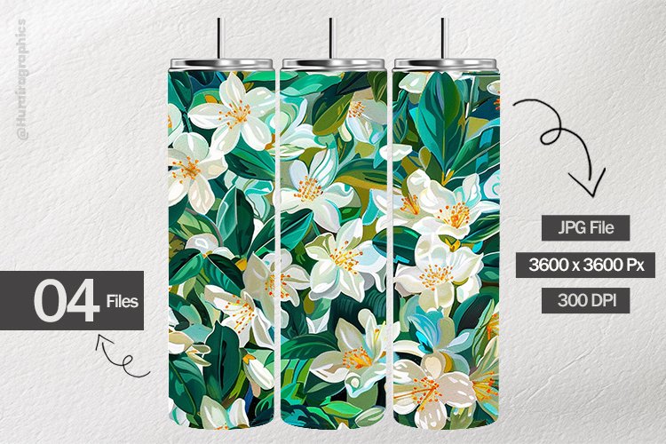 Jasmine Flower Digital Papers - 04 Variations (4292605)