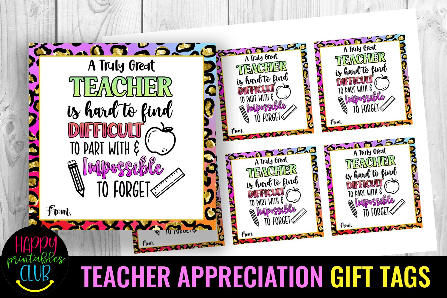 Happy Teacher Appreciation Gift Tag I Teacher Appreciation