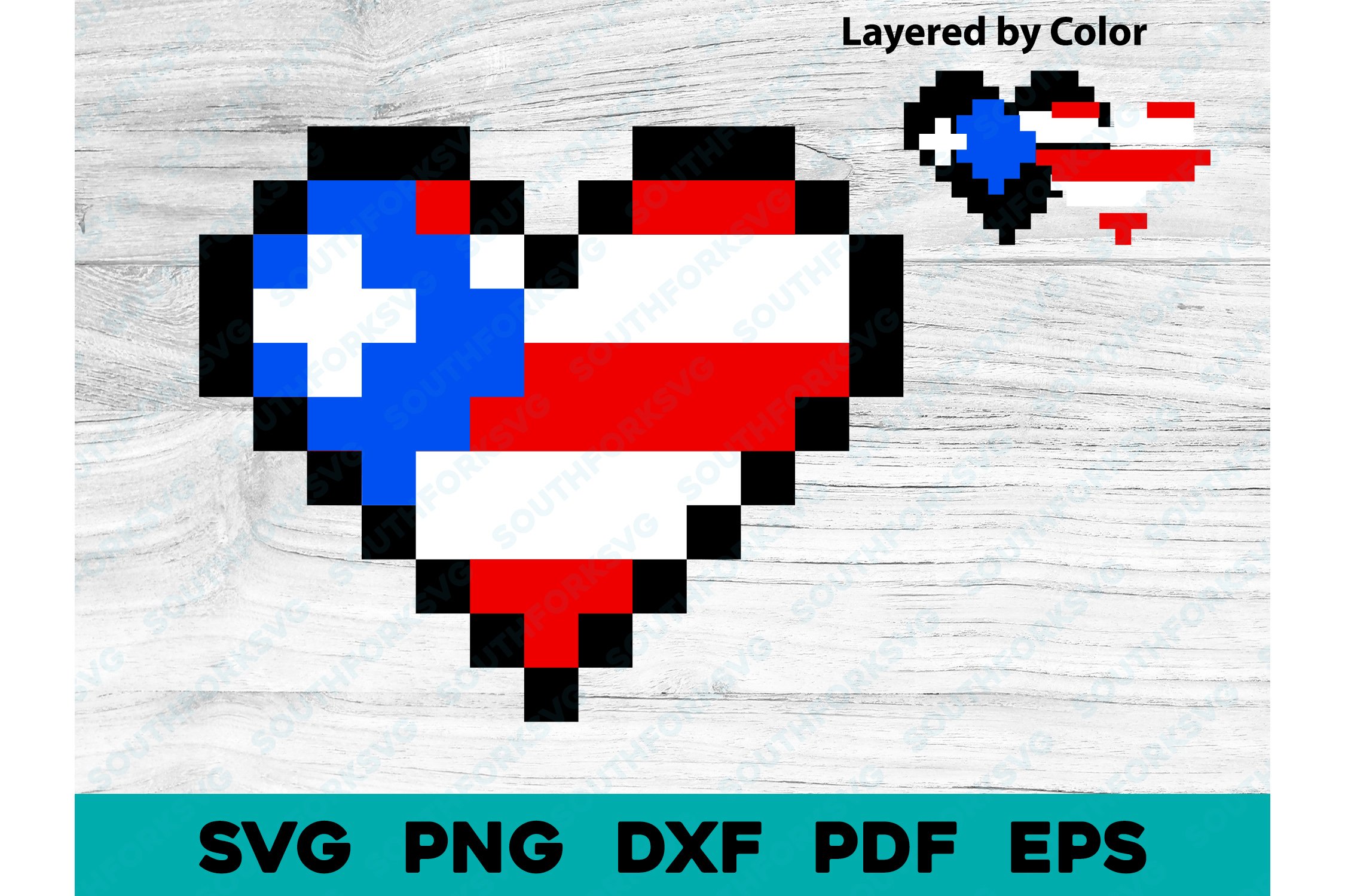 Puerto Rican Flag Pixel Art