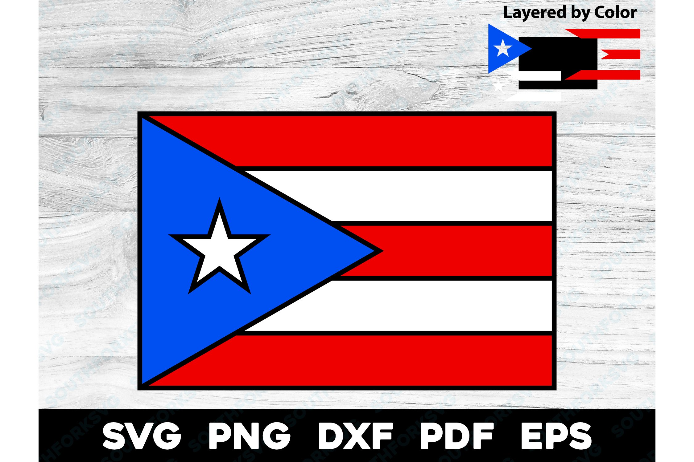 Puerto Rico Flag Without Color