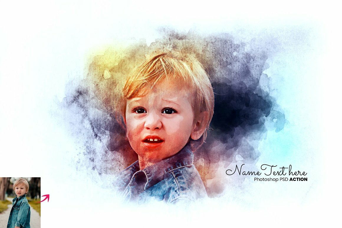 Realistic Watercolor Portrait Art, image size:1160x774