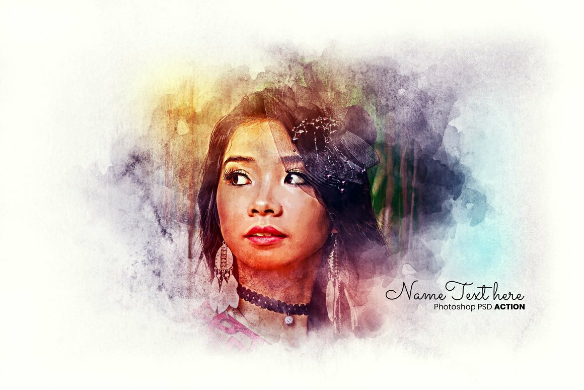 Realistic Watercolor Portrait Art, image size:1160x774