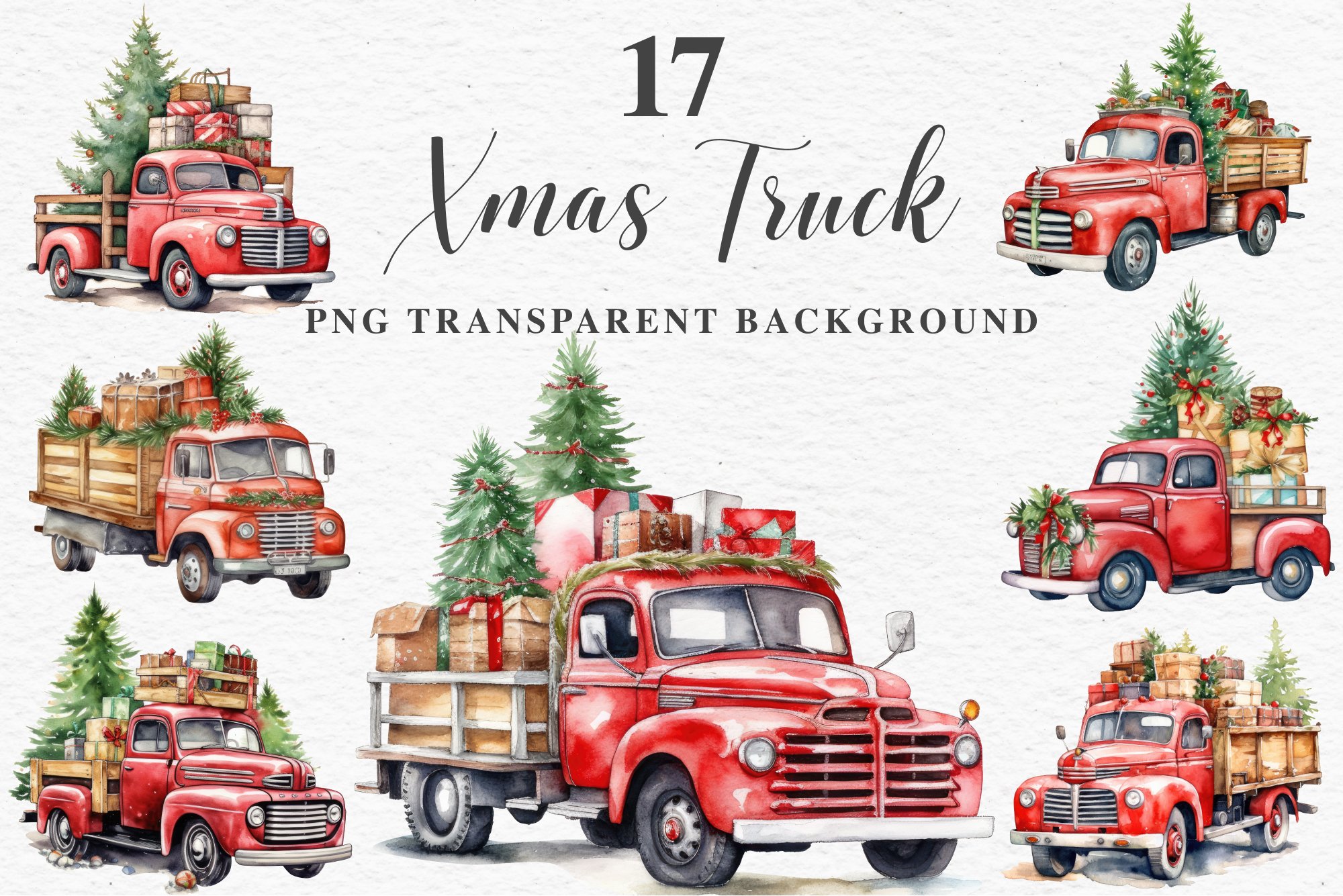 Christmas Tree Truck Deluxe Address Labels