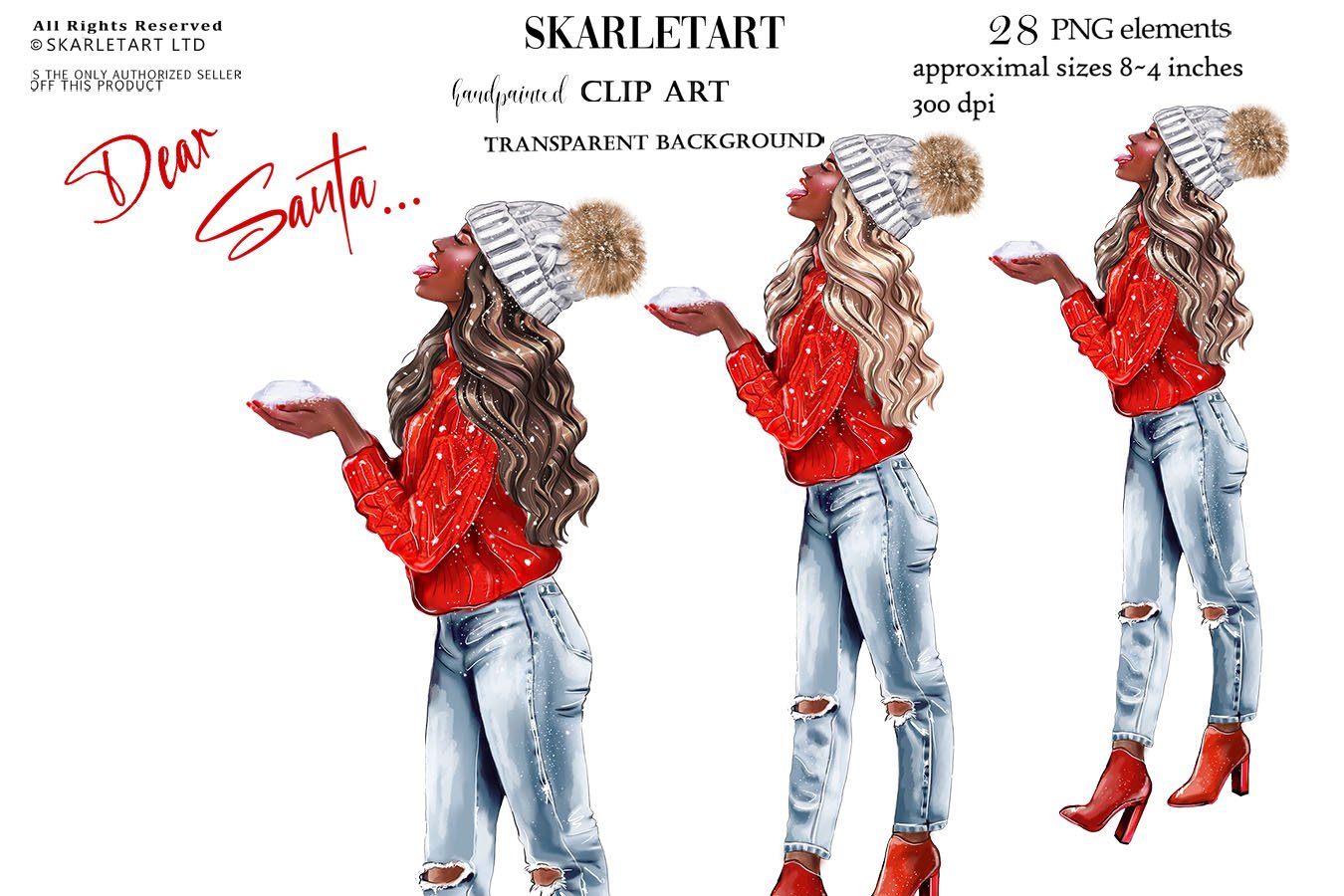 Winter Clipart Fashion Ilustration Cozy Xmas