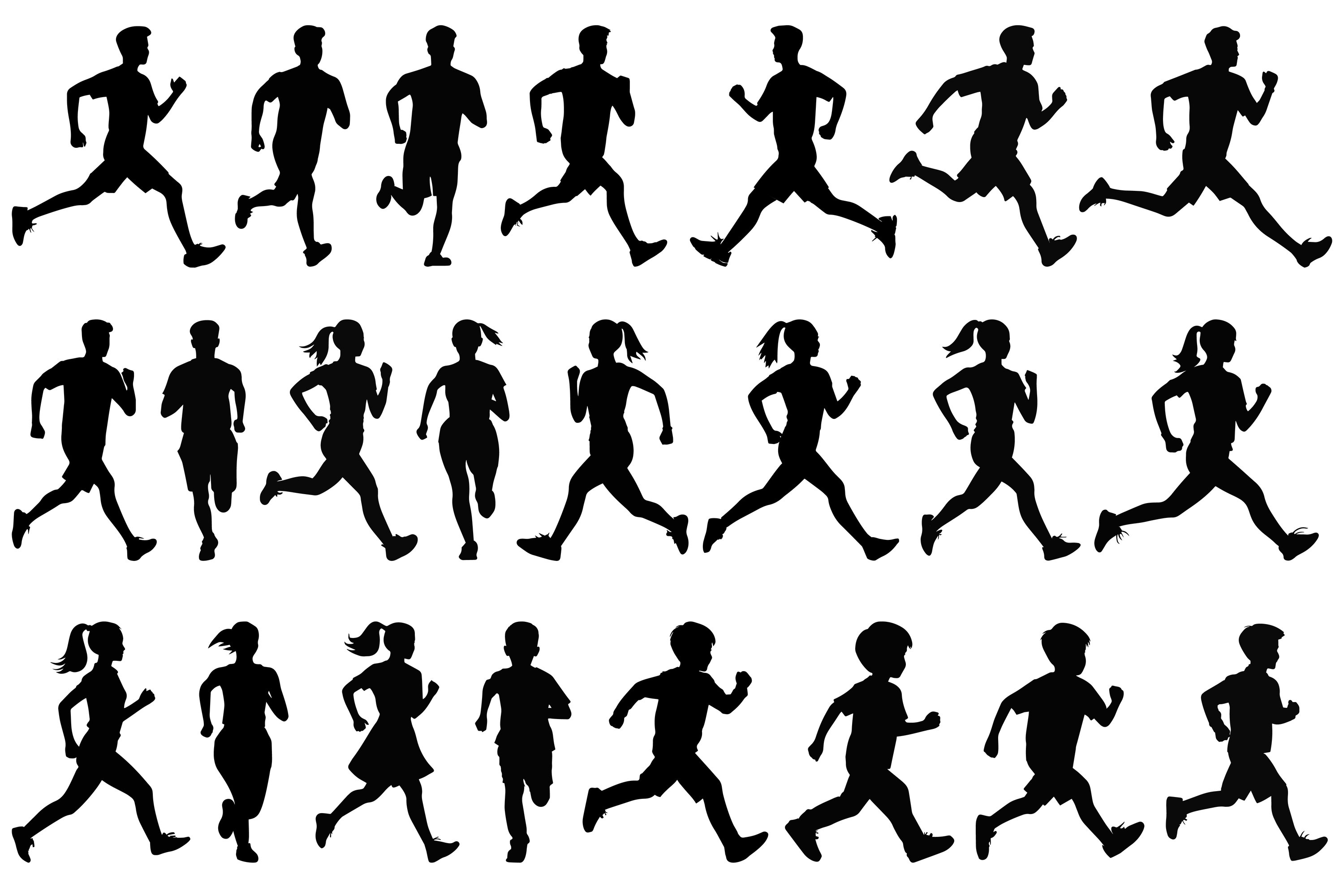 Runner SVG Bundle / Running SVG / Runner Silhouette Vector, image size:3000x2000