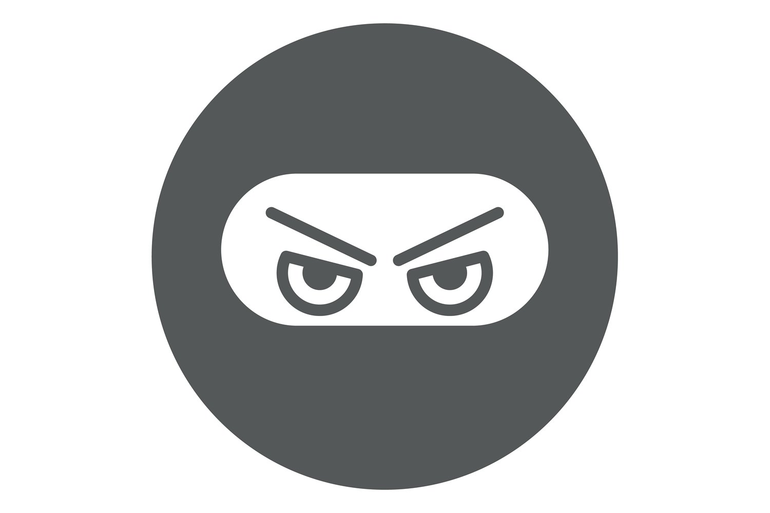 Ninja face icon. Eyes only expression. Assassin head covered