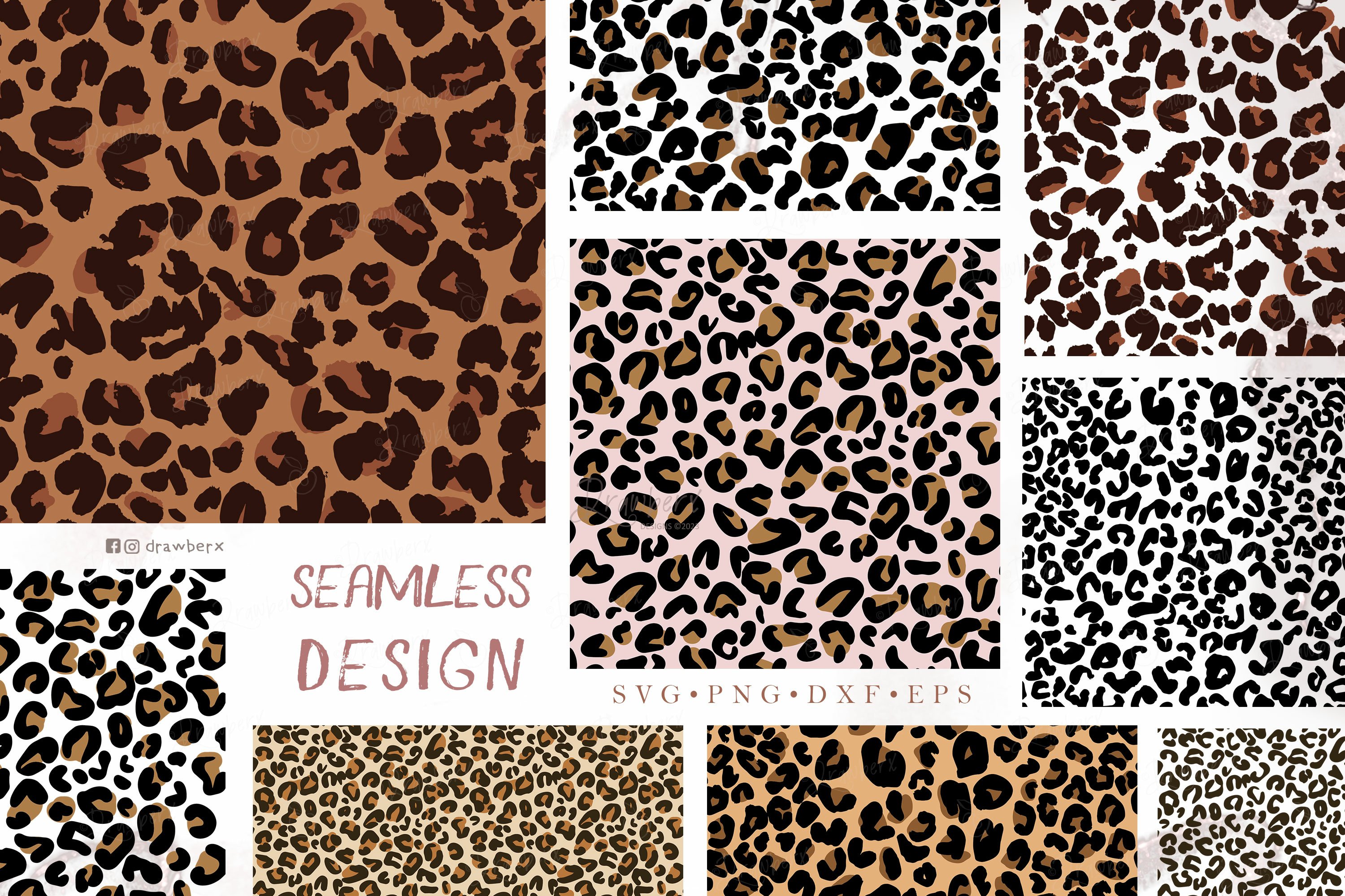 Leopard Print Svg, Seamless design Layered Leopard spots 038