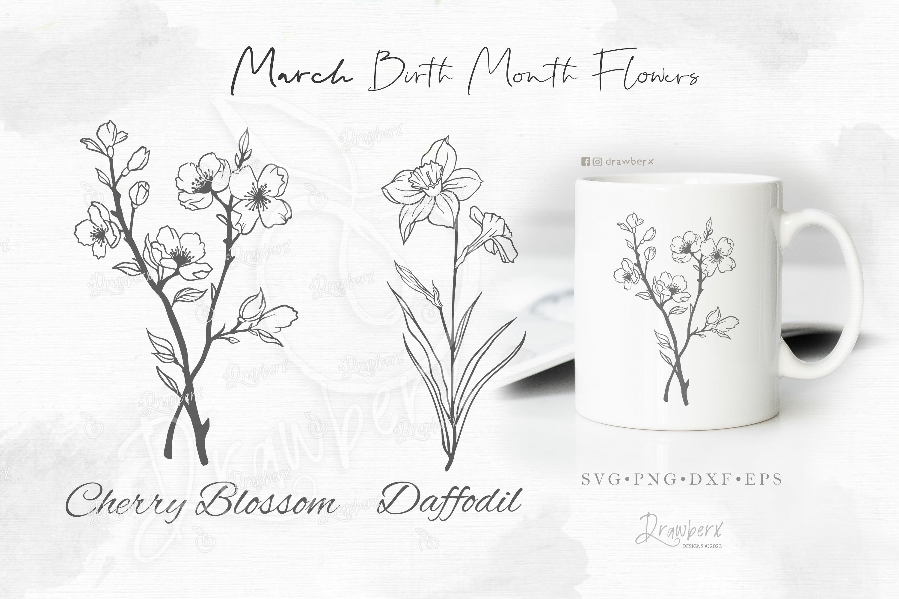 Cherry Blossom & Daffodil Tattoo Ideas for March