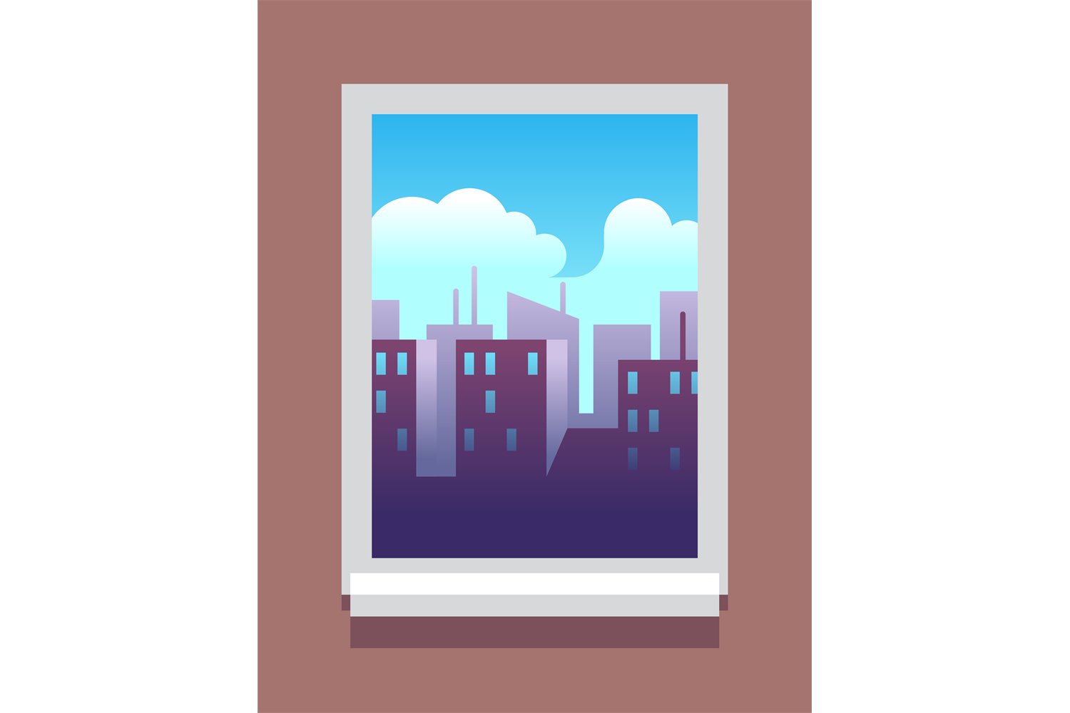 Window day time landscape of big city outside (1772921) | Illustrations ...