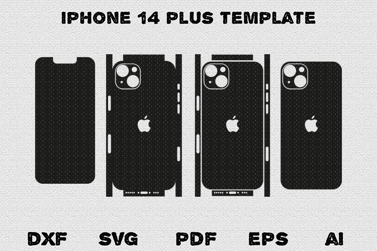 Apple iPhone 14 plus wrap skin cutting template