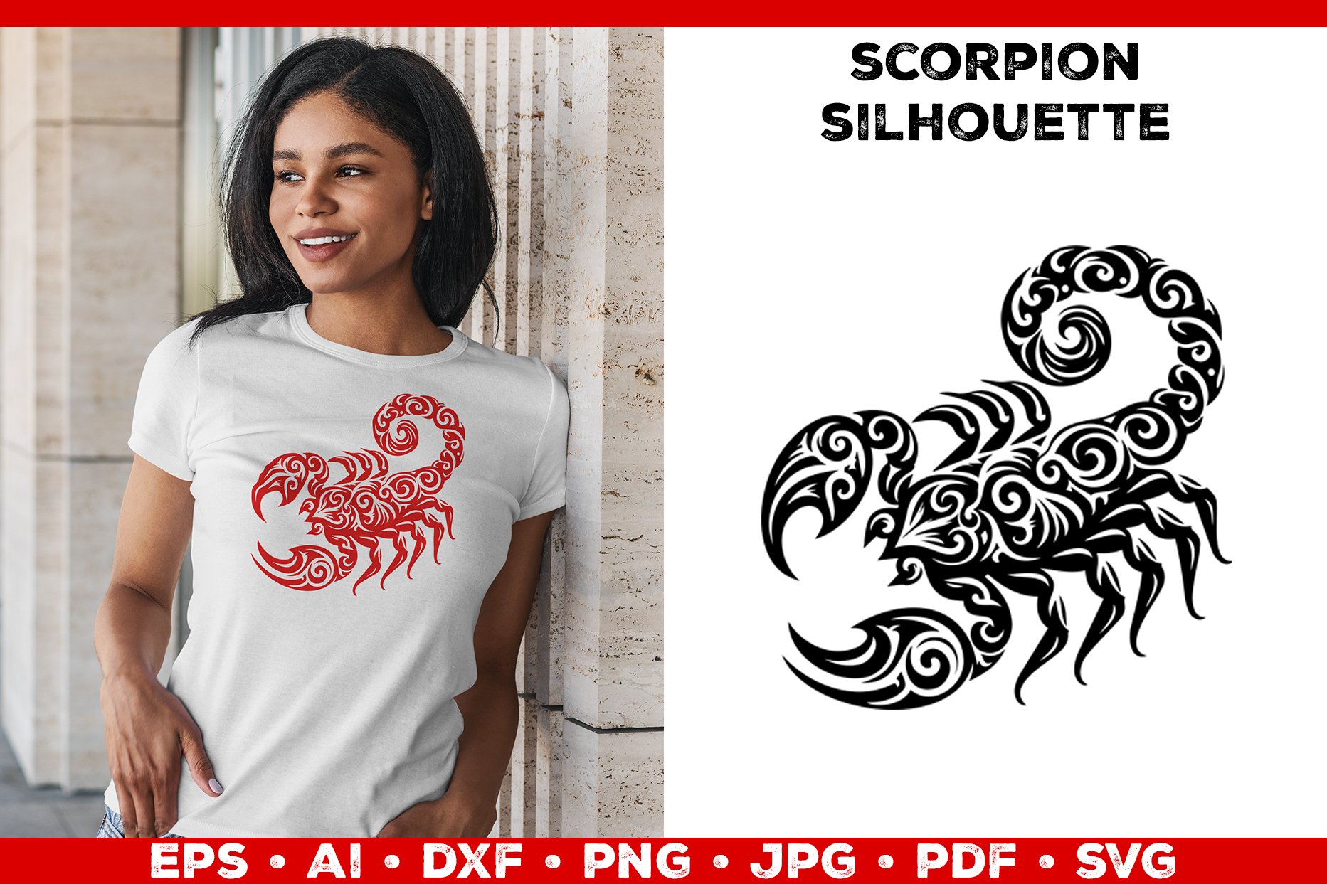 Tribal Scorpion T-Shirt Scorpio Astrology Zodiac Graphic Tee-CL – Colamaga, image size:1865x1243