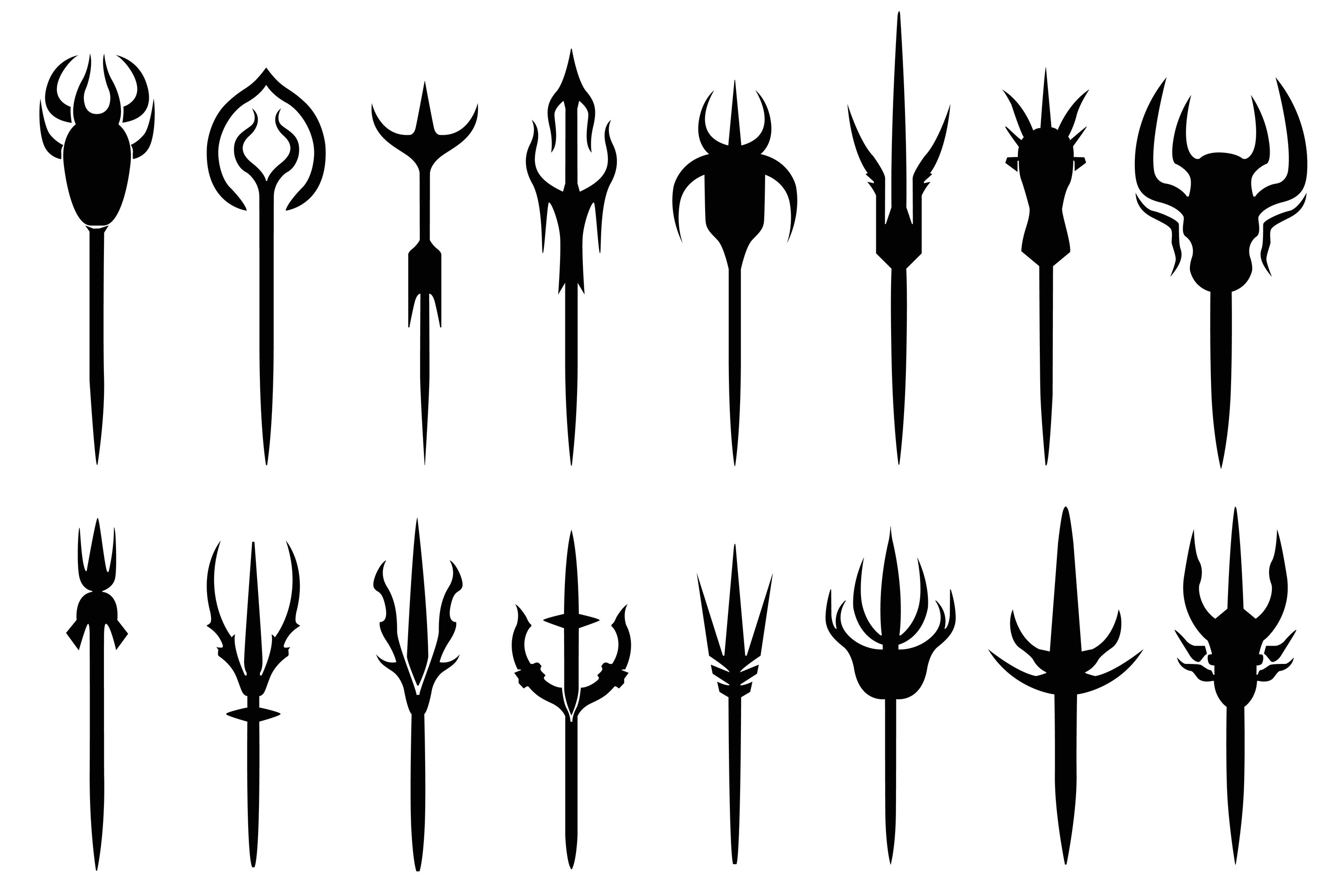 Set Of Trident Silhouettes  Trident SVG Bundle