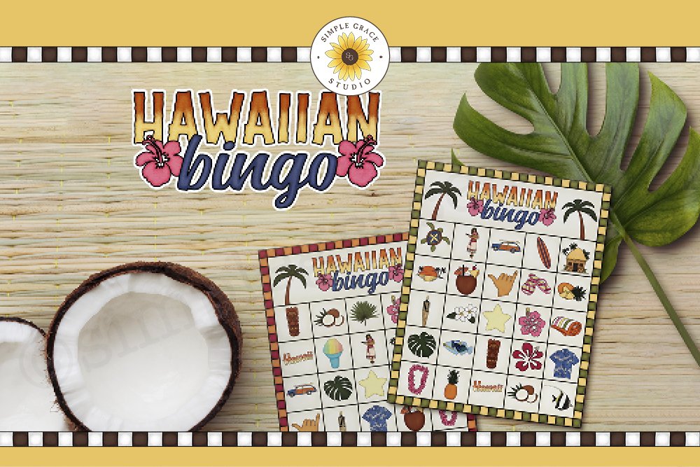 Printable Hawaiian Bingo Game♊️ Experimente a adrenalina do universo ...