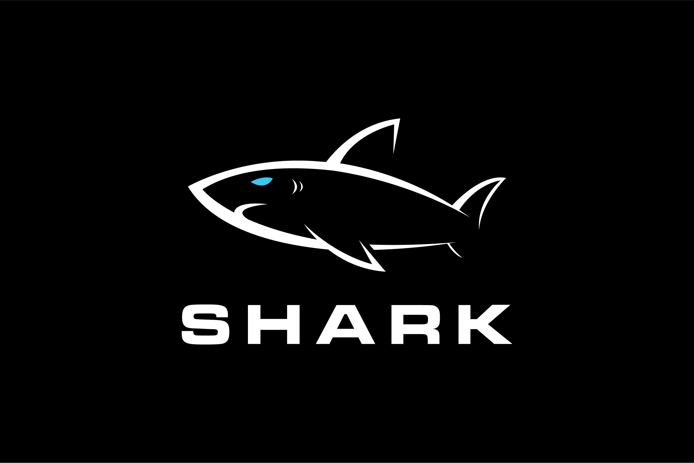 Modern Simple Minimalist Shark logo, image size:2844x1897
