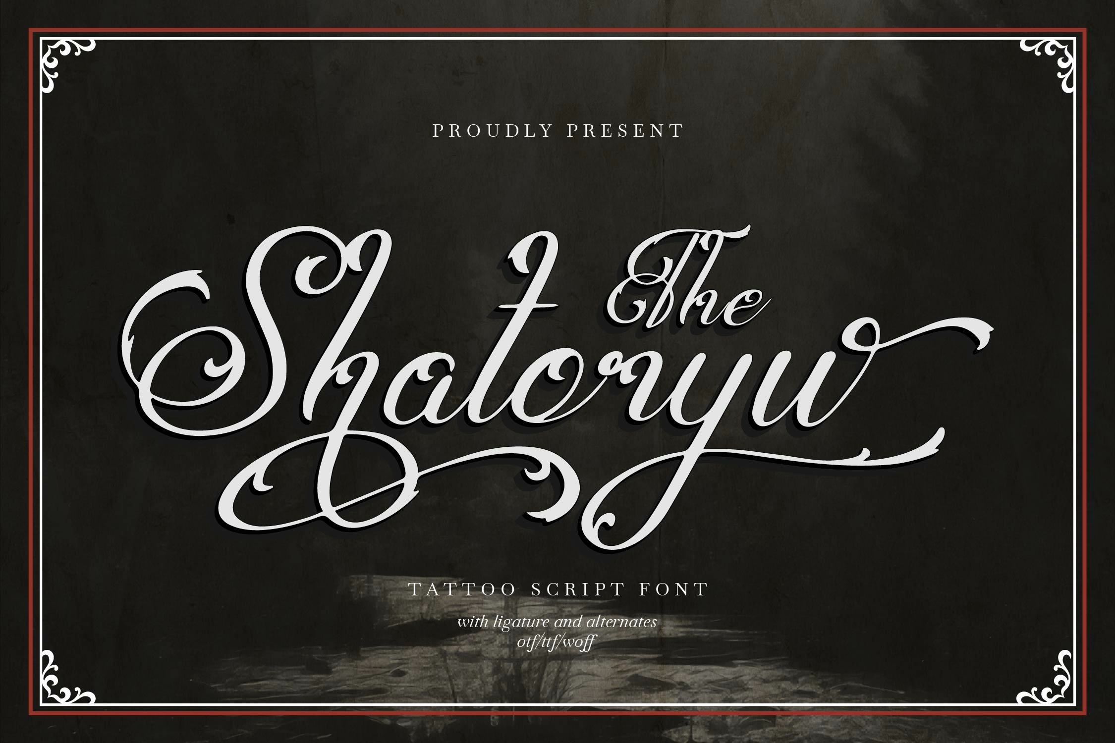 Shatoryu | Tattoo Script Font, image size:2250x1500