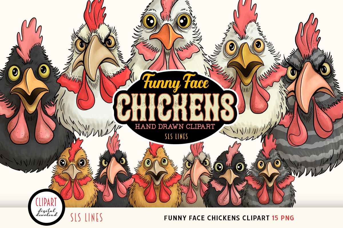 Chicken Cartoon Rodeo Funny Chicken Cartoon Logo