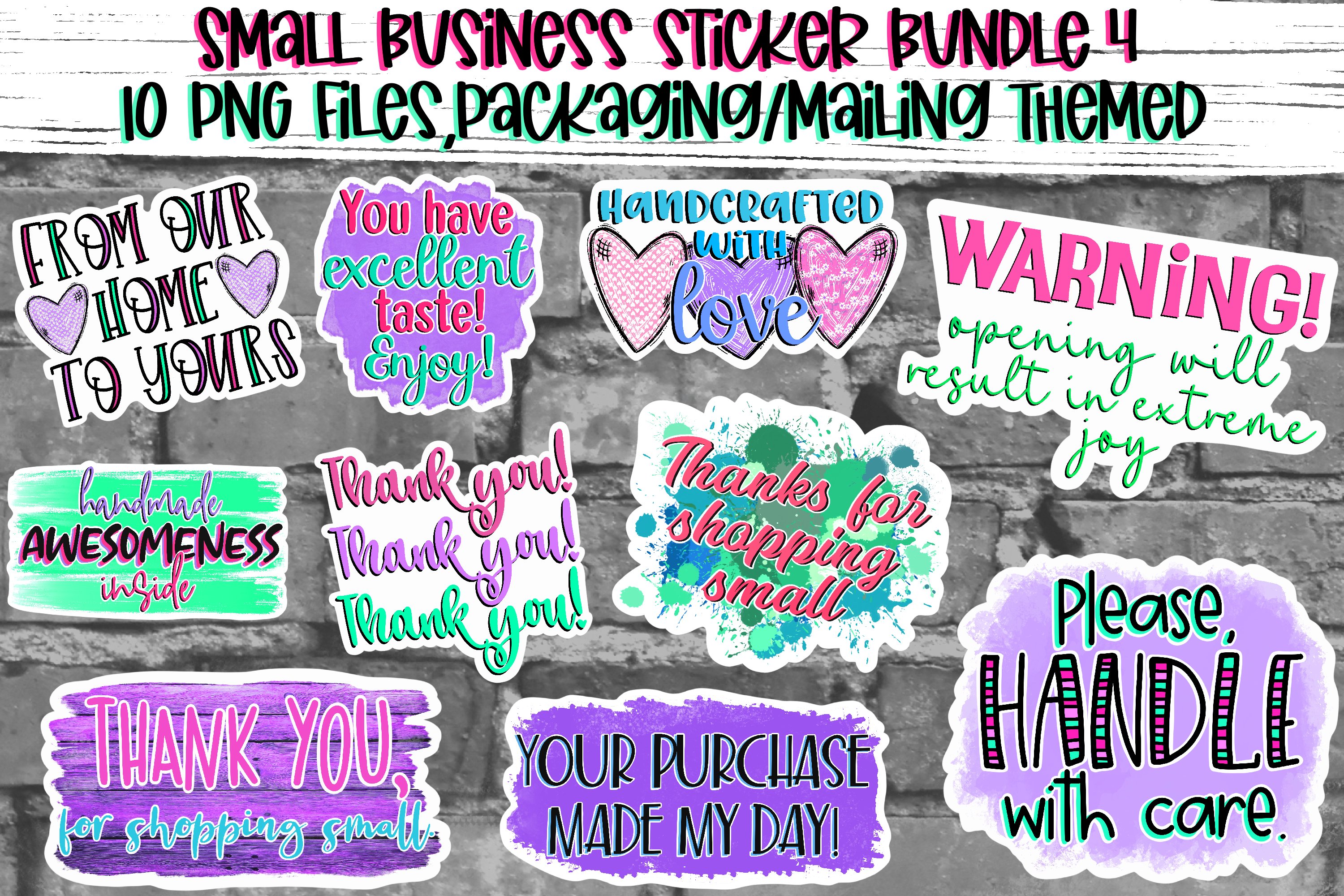 Small business packing sticker design bundle