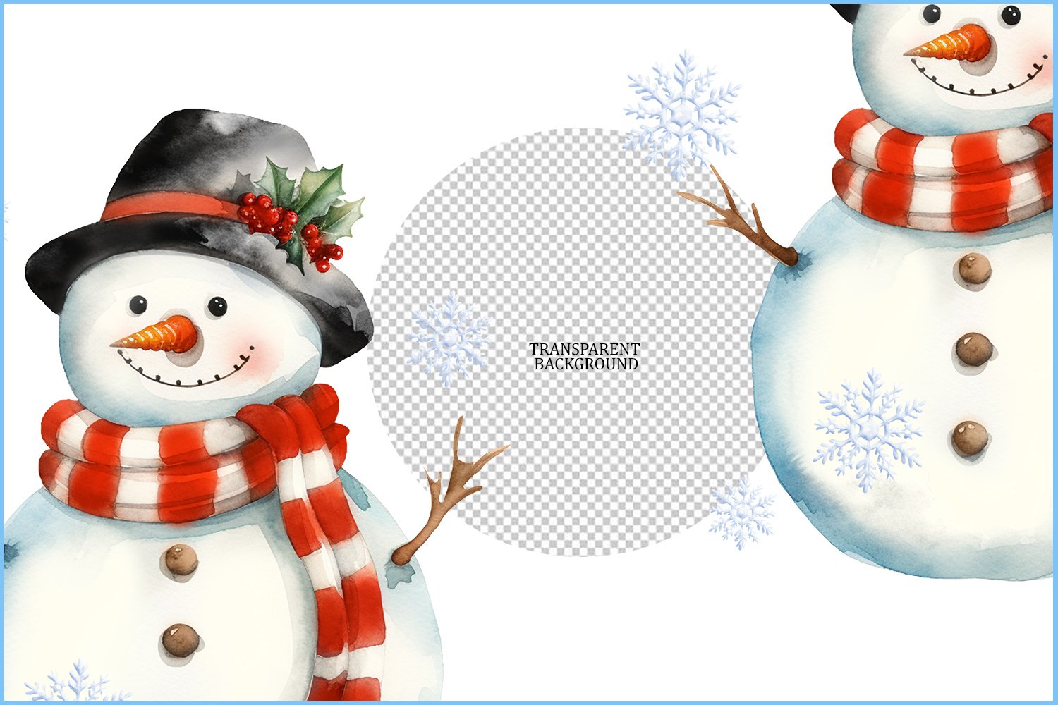 christmas-snowmen-png-clipart-watercolor-cute-snowmen-png for Snowman Clip Art Free Printable Christmas snowmen png clipart| Watercolor cute snowmen PNG for Snowman Clip Art Free Printable