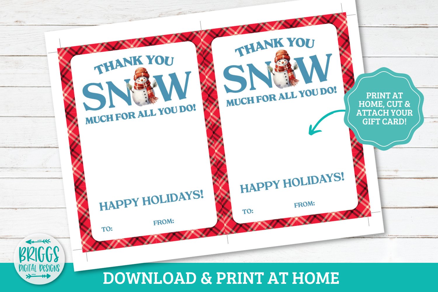 Thank You Snow Much | Printable Christmas Gift Card Holder thank-you-snow-much-printable-christmas-gift-card-holder