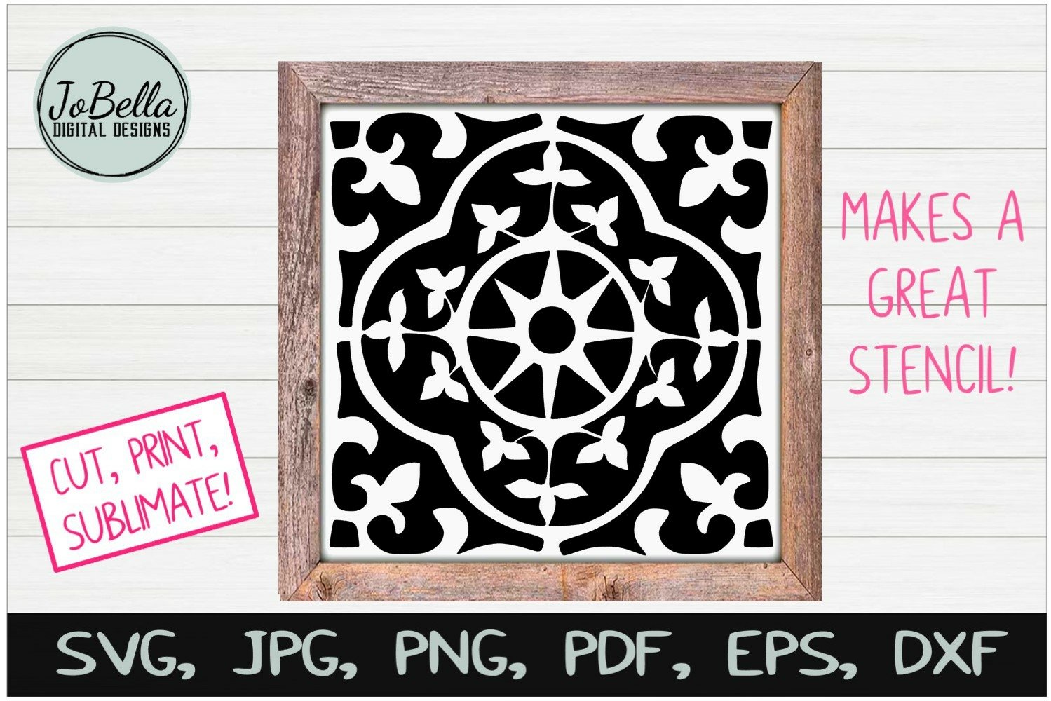 farmhouse spanish tile svg and stencil