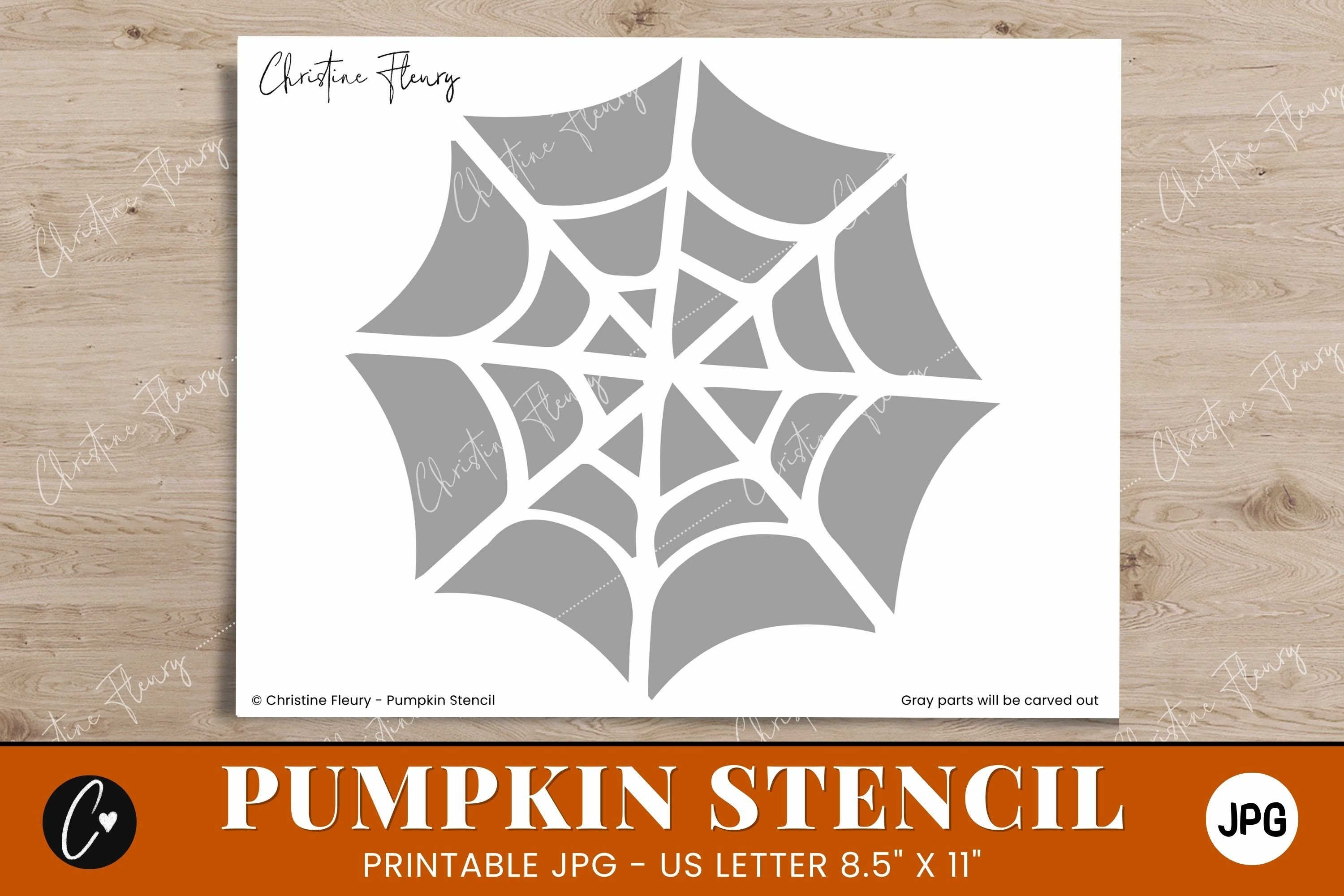Spiderweb Pumpkin Stencil | Printable Halloween, image size:3000x2000