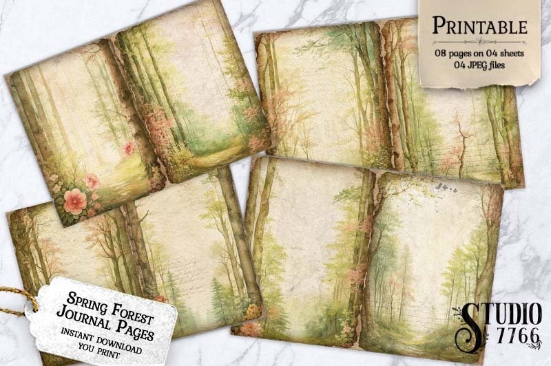 spring-forest-junk-journal-pages