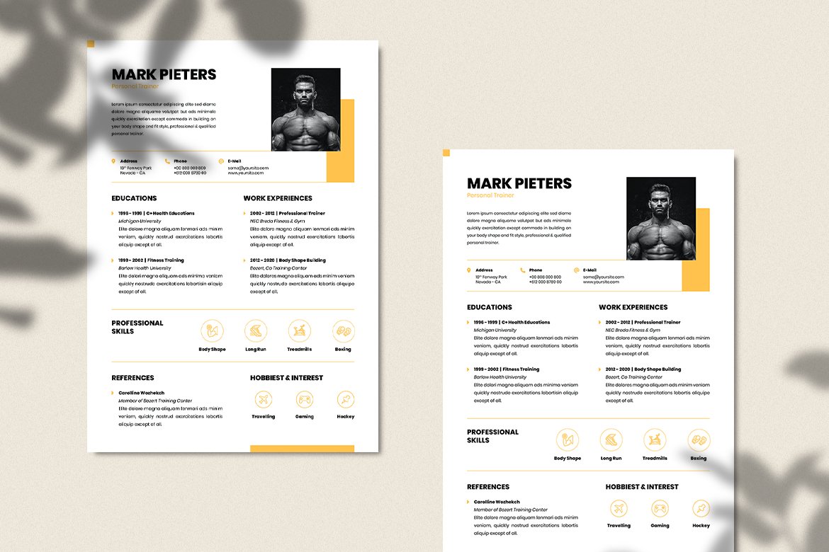 Personal Trainer CV Resume (2251390)