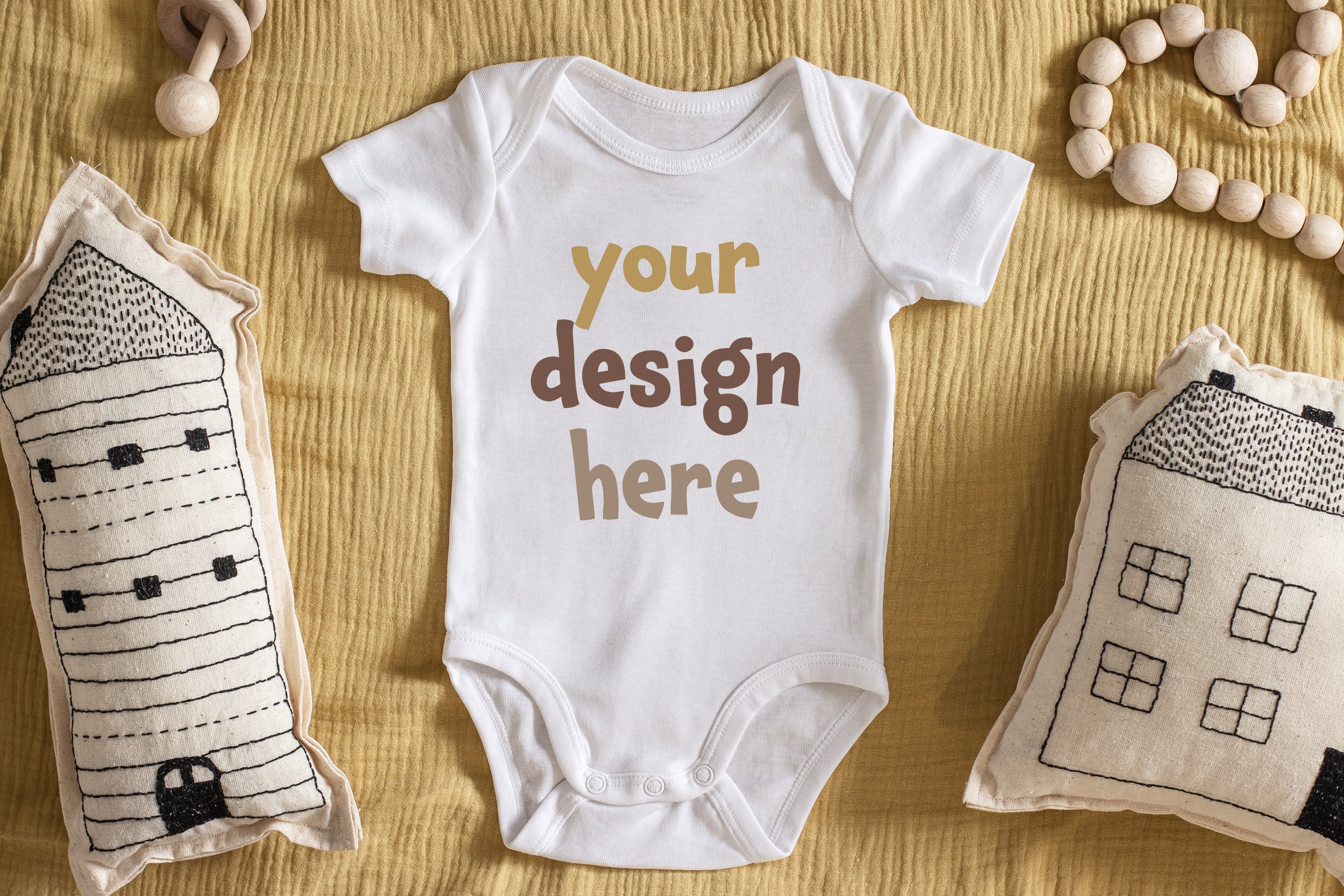 Baby Onesie Flat Lay Mockup Jpeg (1857802) Clothing Design Bundles