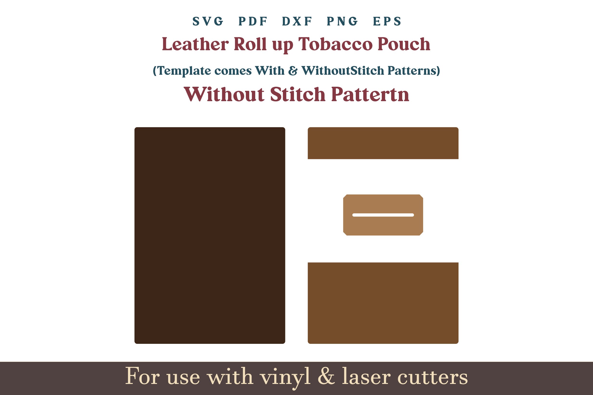 Leather Tobacco pouch SVG PDF Pattern, Laser Cut Files