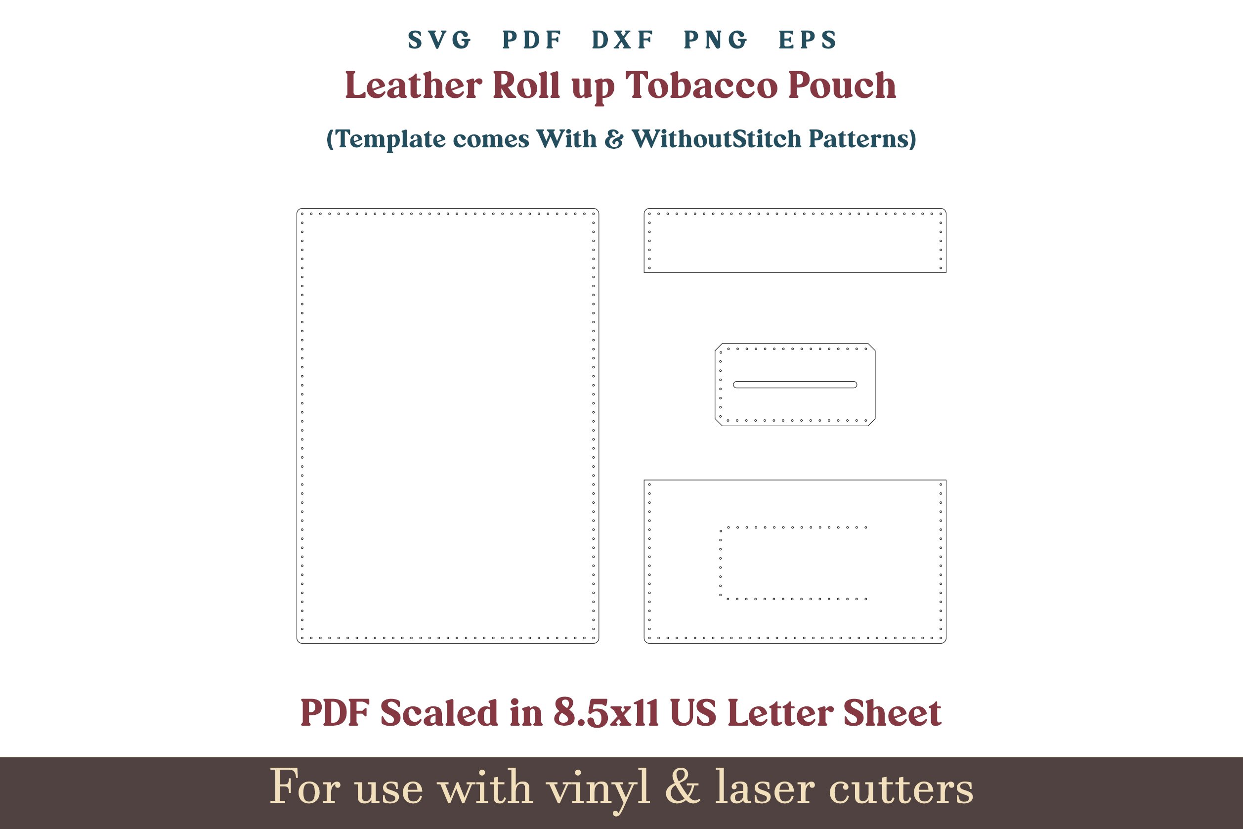tobacco pouch pattern pdf free Leather Tobacco pouch SVG PDF Pattern, Laser Cut Files