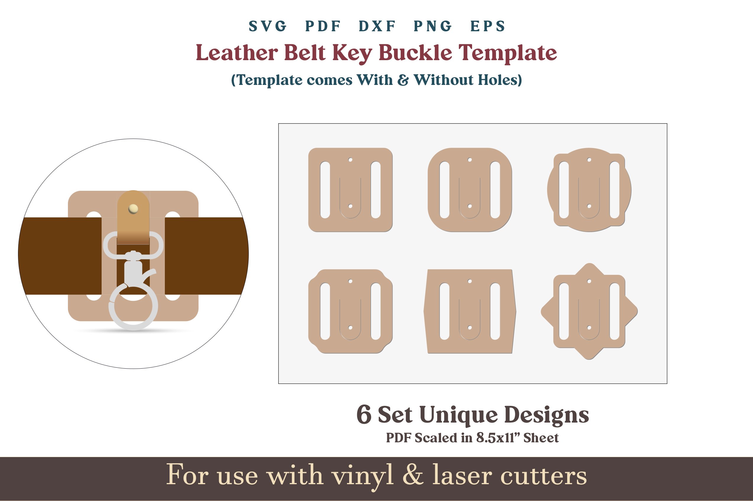 Leather Belt Key Holder Buckle Svg Template Lasercut bundle