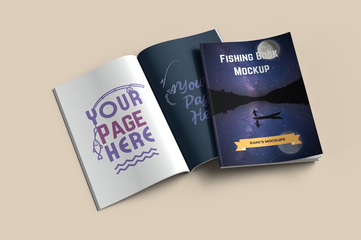 7 x 10 open and closed kdp book mockup