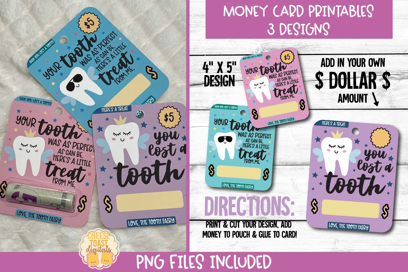 Tooth Fairy Money Card Png Designs | Tooth Fairy Gift