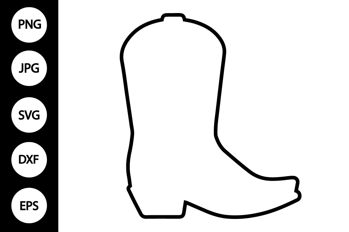 Outline Cowboy Boot SVG, Coloring Page (5096594), image size:1200x800