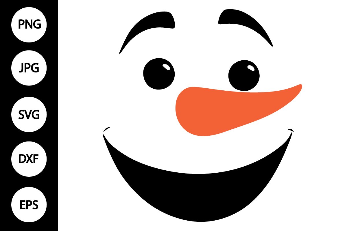 snowman face svg, snowman face clipart (3087965)