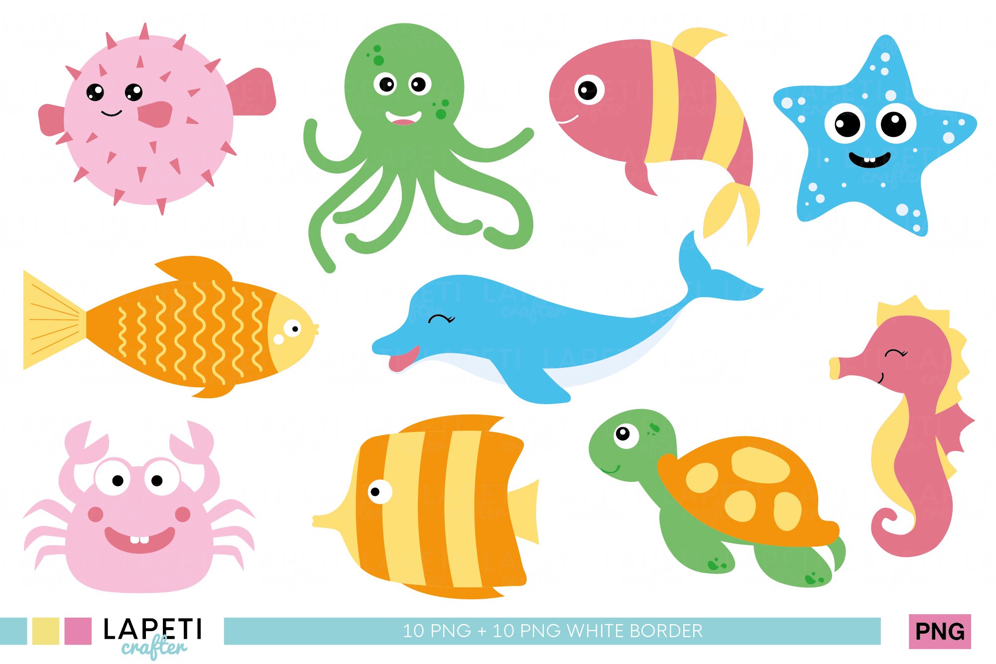 Underwater Scenes With Sea Animals Illustration Vector