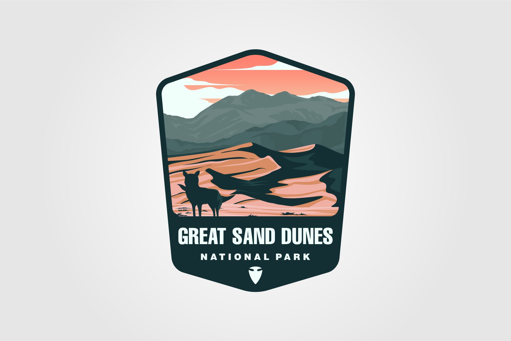 vector of great sand dunes logo patch illustration design, image size:1948x1299